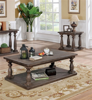 Tammie 2 Piece Occasional Table Set in Brown by Furniture of America - FOA-CM4421GY-2PK