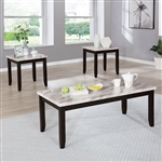 Lodivea 3 Piece Occasional Table Set in White/Black by Furniture of America - FOA-CM4544WH-3PK