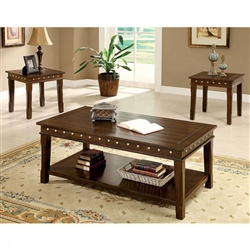 Fenwick 3 Piece Occasional Table Set in Walnut by Furniture of America - FOA-CM4630-3PK