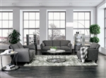 Yazmin 2 Piece Sofa Set in Gray by Furniture of America - FOA-CM6020