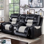 Leipzig Power Love Seat in Black/Light Gray by Furniture of America - FOA-CM6080-LV-PM