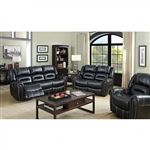 Frederick 2 Piece Sofa Set in Black by Furniture of America - FOA-CM6130