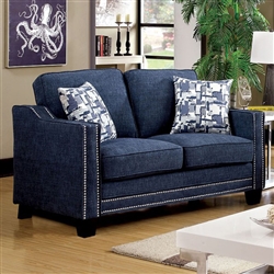 Kerian Love Seat in Chenille by Furniture of America - FOA-CM6157BL-LV