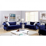 Jolanda 2 Piece Sofa Set in Blue by Furniture of America - FOA-CM6159BL