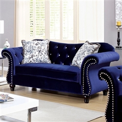 Jolanda Love Seat in Blue by Furniture of America - FOA-CM6159BL-LV