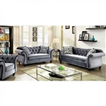 Jolanda I 2 Piece Sofa Set in Gray by Furniture of America - FOA-CM6159GY