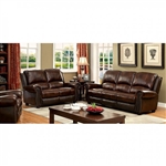 Turton 2 Piece Sofa Set in Brown by Furniture of America - FOA-CM6191