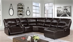 Alayna Power Sectional Sofa in Dark Brown by Furniture of America - FOA-CM6229DK