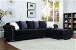 Wilmington Sectional Sofa in Black by Furniture of America - FOA-CM6239BK