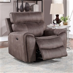 Clint Power Glider Recliner in Brown Finish by Furniture of America - FOA-CM6260BR-CH-PM