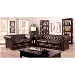 Stanford 2 Piece Sofa Set in Brown by Furniture of America - FOA-CM6269BR