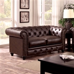 Stanford Love Seat in Brown by Furniture of America - FOA-CM6269BR-LV