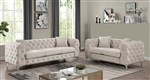 Sapphira 2 Piece Sofa Set in Beige by Furniture of America - FOA-CM6498BG