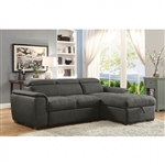 Patty Sectional in Graphite by Furniture of America - FOA-CM6514BK