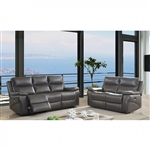 Lila 2 Piece Power-Assist Sofa Set in Gray by Furniture of America - FOA-CM6540-PM