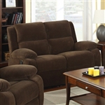 Haven Recliner Love Seat in Dark Brown by Furniture of America - FOA-CM6554-L