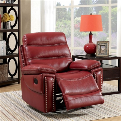 Cavan Recliner in Red by Furniture of America - FOA-CM6560RD-CH