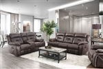 Flint 2 Piece Sofa Set in Brown by Furniture of America - FOA-CM6565