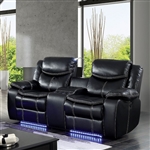 Sirius Recliner Love Seat in Black by Furniture of America - FOA-CM6567-LV