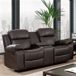 Pondera Recliner Love Seat in Brown by Furniture of America - FOA-CM6568-LV