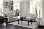 Ewloe 2 Piece Sofa Set in Light Gray by Furniture of America - FOA-CM6572GY