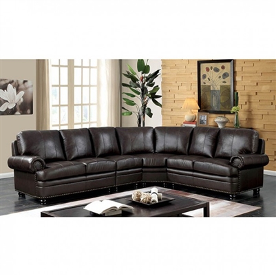 Edith Sectional in Dark Brown by Furniture of America - FOA-CM6579