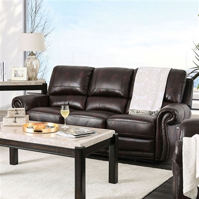 Edmore Sofa in Brown by Furniture of America - FOA-CM6586-SF