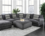 Kaylee Sectional Sofa in Gray by Furniture of America - FOA-CM6587