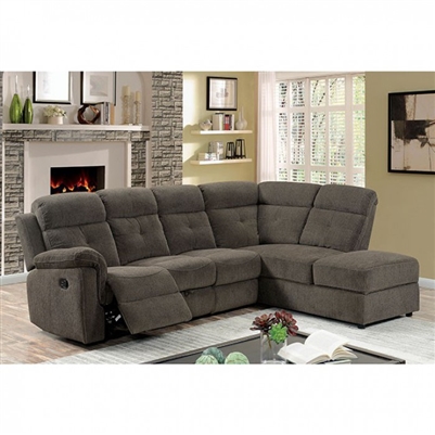 Avia Sectional Sofa in Gray by Furniture of America - FOA-CM6597