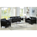 Pierre 2 Piece Sofa Set in Black by Furniture of America - FOA-CM6717BK