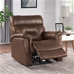 Barmouth Power Recliner in Brown Finish by Furniture of America - FOA-CM6737BR-CH-PM