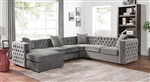 Baldassano Sectional Sofa in Dark Gray Finish by Furniture of America - FOA-CM6746DG-SECT