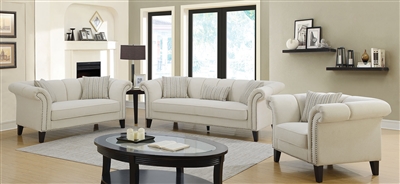 Clarabelle 2 Piece Sofa Set in Beige by Furniture of America - FOA-CM6777