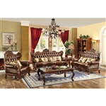 Jericho 2 Piece Sofa Set in Dark Oak by Furniture of America - FOA-CM6786