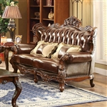 Jericho Love Seat in Dark Oak by Furniture of America - FOA-CM6786-LV