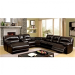 Glasgow Sectional Sofa w/ Wedge Table in Brown by Furniture of America - FOA-CM6822BR-T