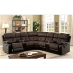 Hadley II Sectional Sofa in Brown/Espresso by Furniture of America - FOA-CM6871