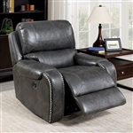 Walter Power Recliner in Gray by Furniture of America - FOA-CM6950GY-CH-PM