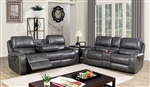 Walter 2 Piece Power Sofa Set in Gray by Furniture of America - FOA-CM6950GY-PM