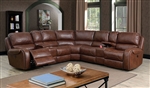 Joanne Power Sectional Sofa in Brown by Furniture of America - FOA-CM6951BR-PM-SEC