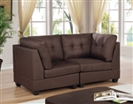 Pencoed Love Seat in Brown by Furniture of America - FOA-CM6957BR-LV