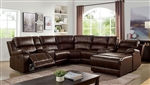 Jessi Sectional Sofa in Brown Finish by Furniture of America - FOA-CM6970