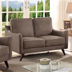 Maxime Love Seat in Light Brown by Furniture of America - FOA-CM6971BR-LV