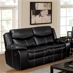 Pollux Recliner Love Seat in Black by Furniture of America - FOA-CM6981-LV