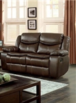 Pollux Recliner Love Seat in Brown by Furniture of America - FOA-CM6981BR-LV