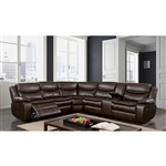 Pollux Sectional Sofa in Brown by Furniture of America - FOA-CM6982BR