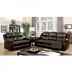 Listowel 2 Piece Sofa Set in Brown by Furniture of America - FOA-CM6992