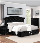 Zohar Bed in Black/Silver Finish by Furniture of America - FOA-CM7130BK-B