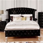 Alzire Bed in Black Finish by Furniture of America - FOA-CM7150BK-B