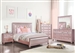 Ariston 6 Piece Bedroom Set in Rose Pink Finish by Furniture of America - FOA-CM7170RG